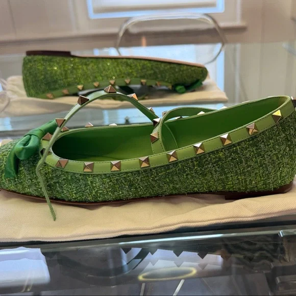 VALENTINO GARAVANI
Rockstud tweed lamé ballet flats - Picture 7 of 9